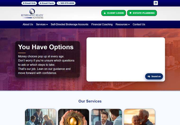 Retirement Ready Advisers website screenshot